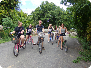 Group biking of Loop Abroad students