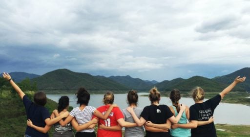 Loop Abroad student having a back pose