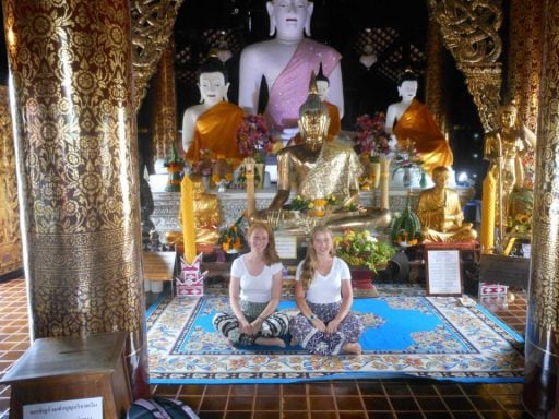 Stephanie and Holly at temple