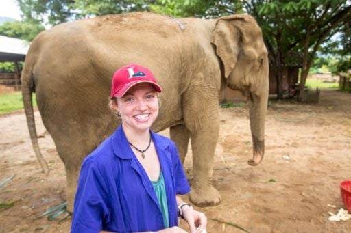 Student and elephant