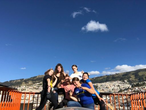 Loop Abroad students taking a balcony shot