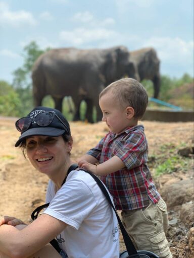Emily Dean with her son